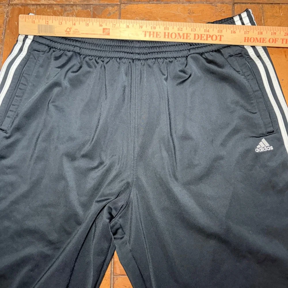 Vintage Adidas Track Pants Mens Large Black Tear Away Athletic Gym Y2K Wide Leg